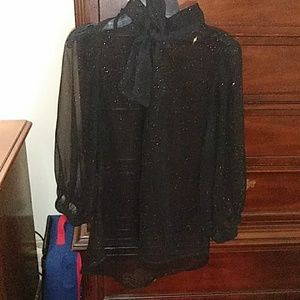 Beautiful black see-through with glitter blouse